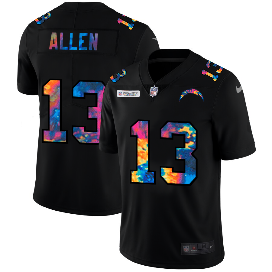 NFL Los Angeles Chargers 13 Keenan Allen Men Nike MultiColor Black 2020 Crucial Catch Vapor Untouchable Limited Jersey